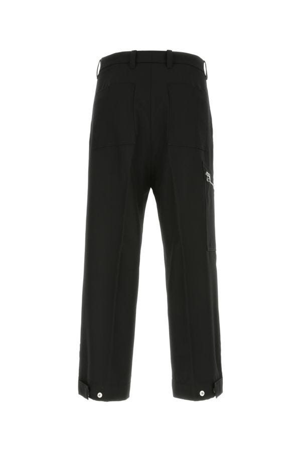 Black polyester wide-leg pant - 2