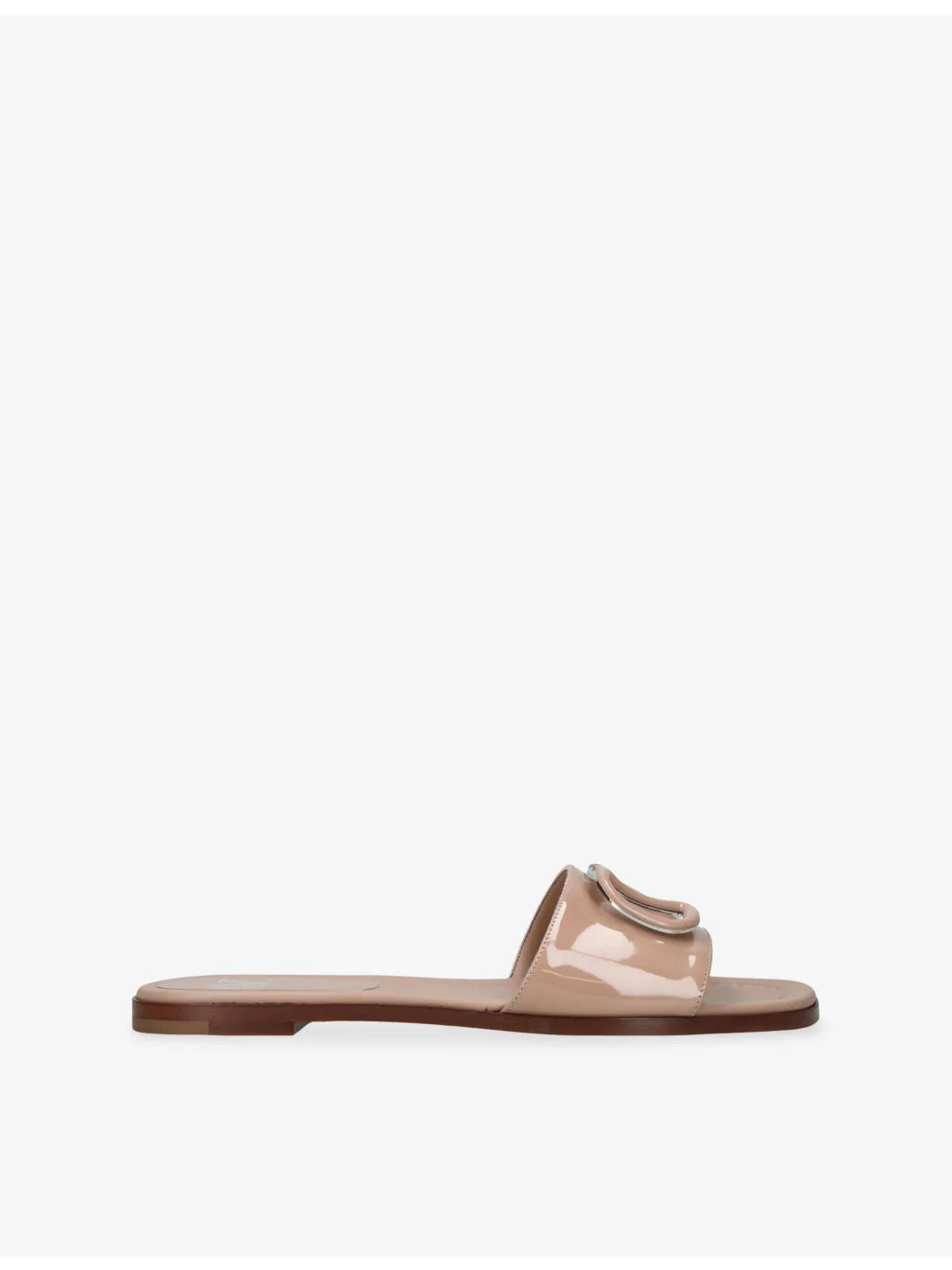 VLogo Signature Patent-Leather Slides - 1