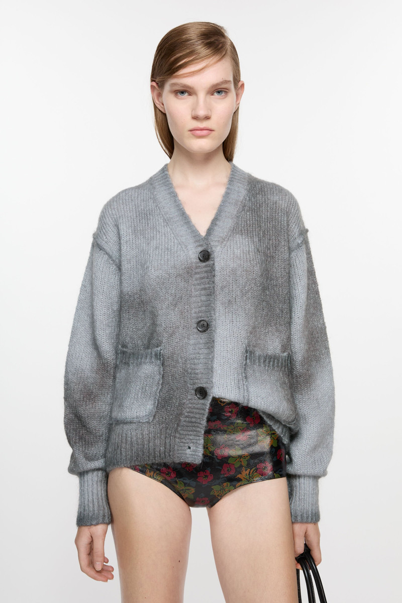Acne Studios Cardigan sprayed finish - Anthracite grey outlook