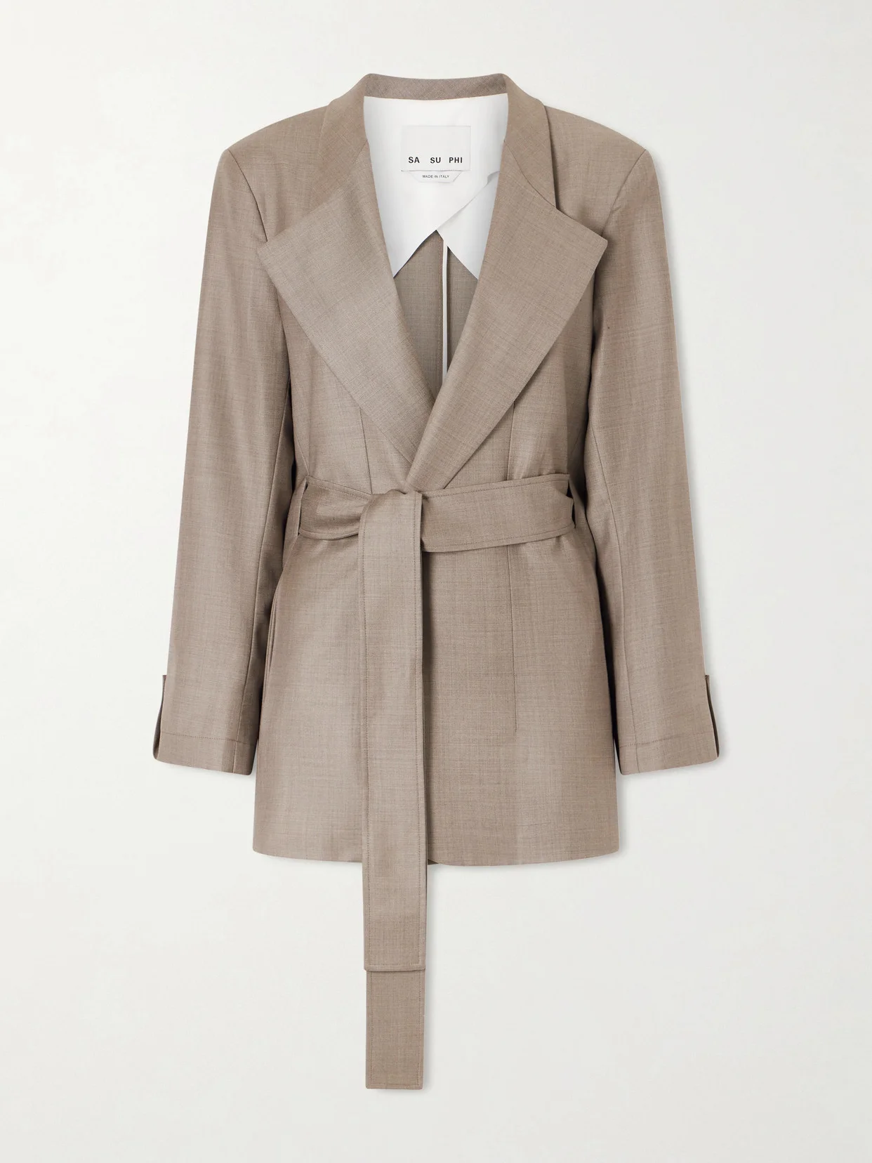 Lauren Belted Wool-twill Blazer - 1