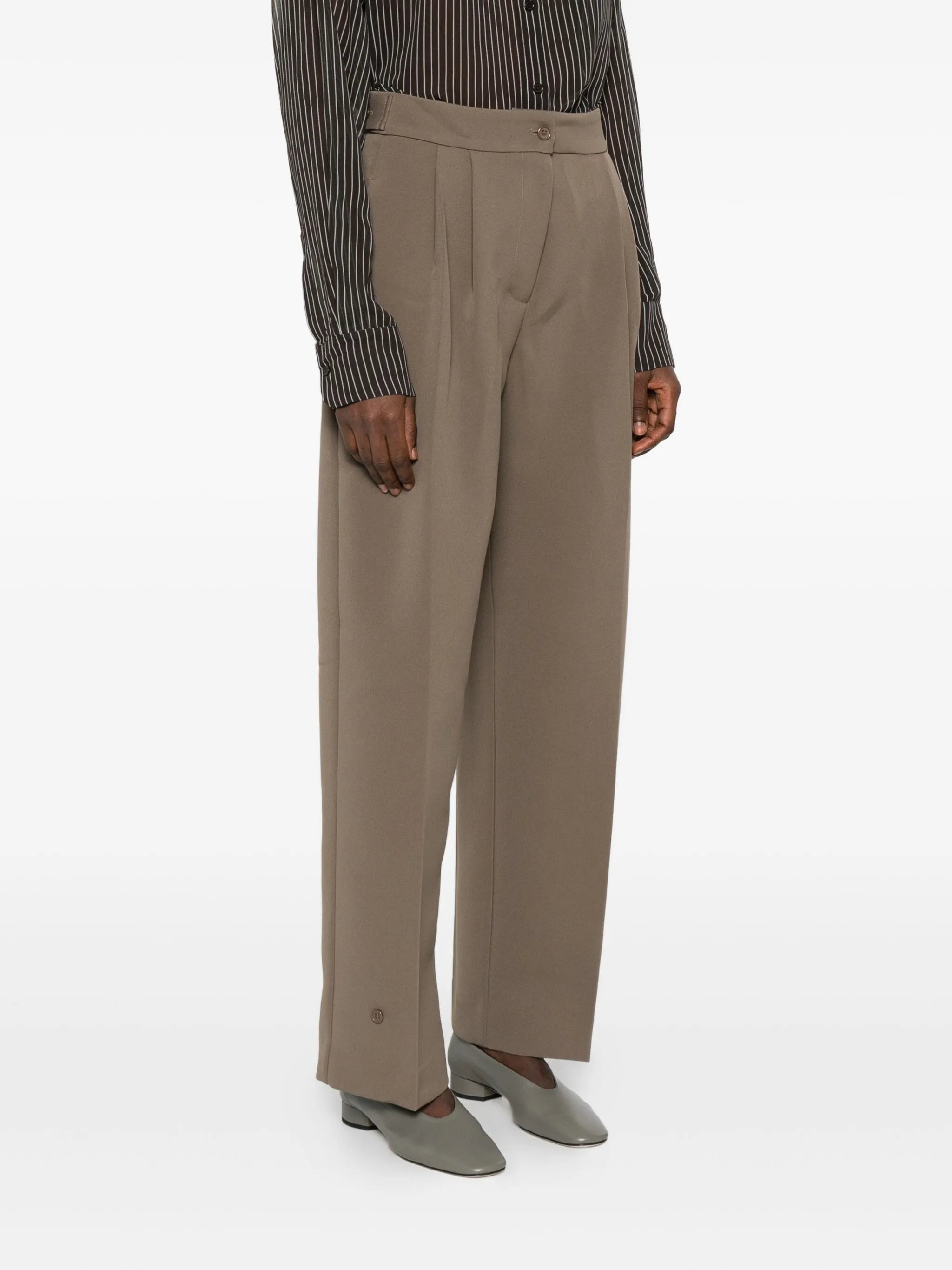 pleated buttoned trousers - 3