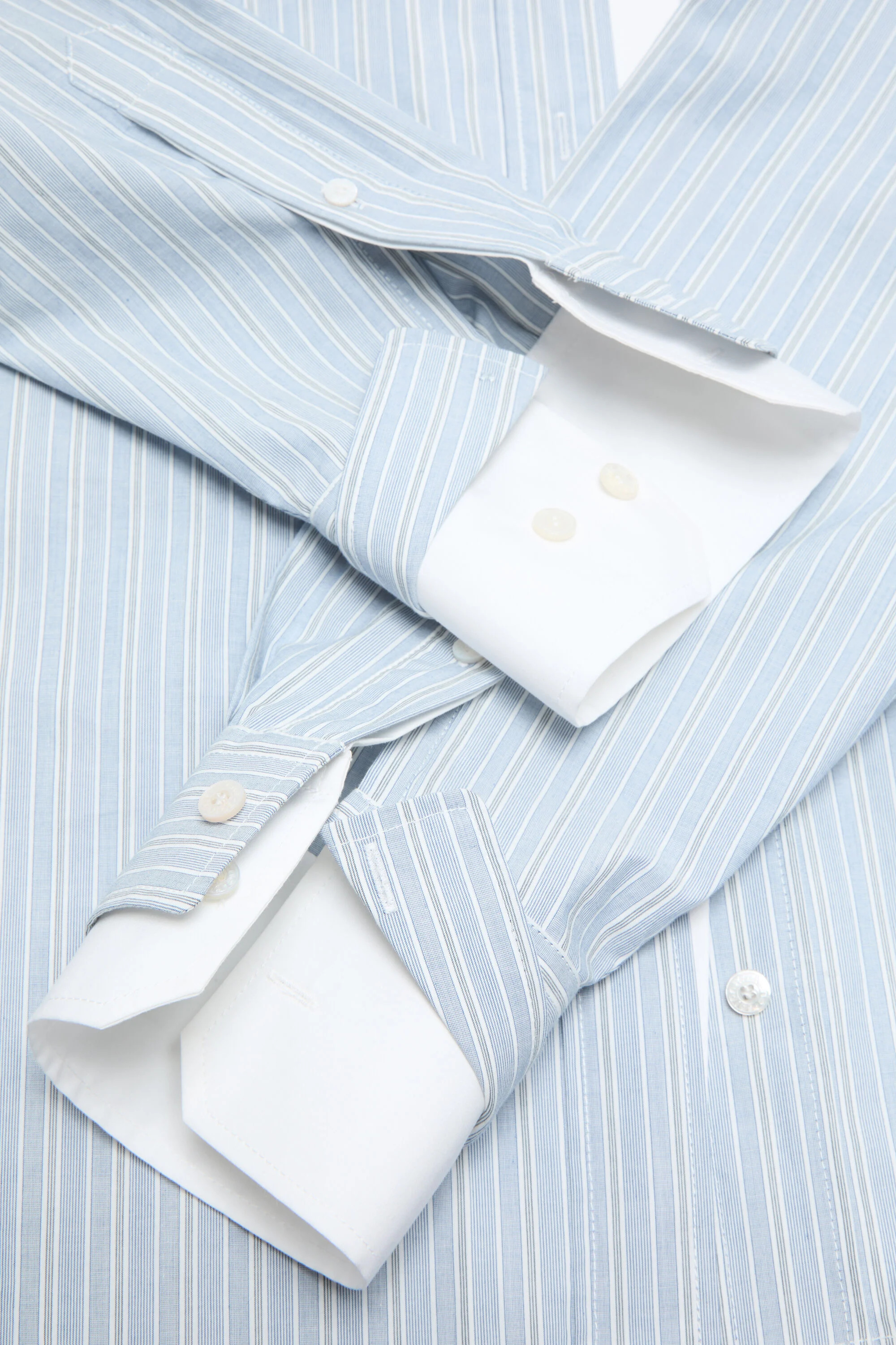 Layered button-up shirt - Blue/white - 4