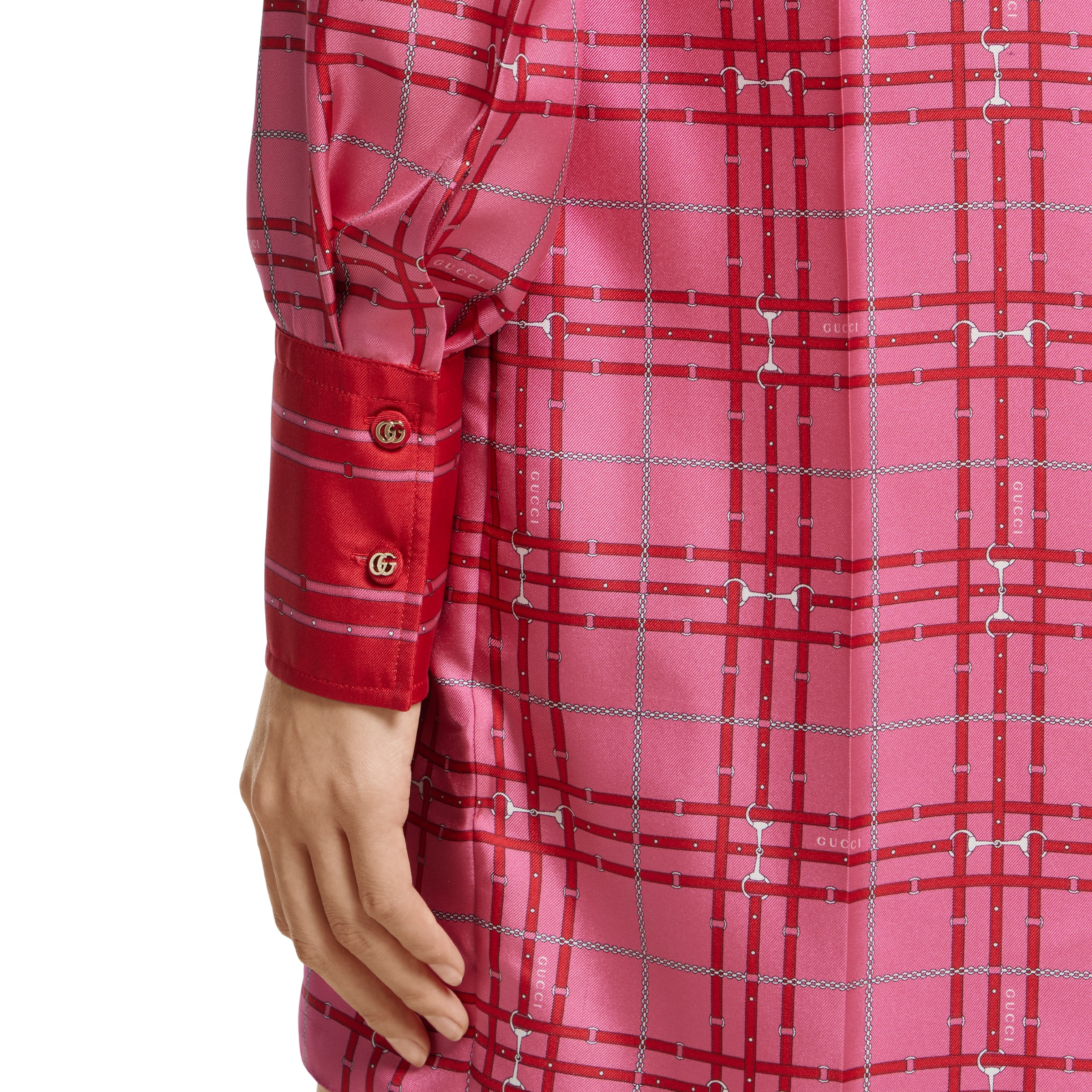 Printed silk twill dress - 6