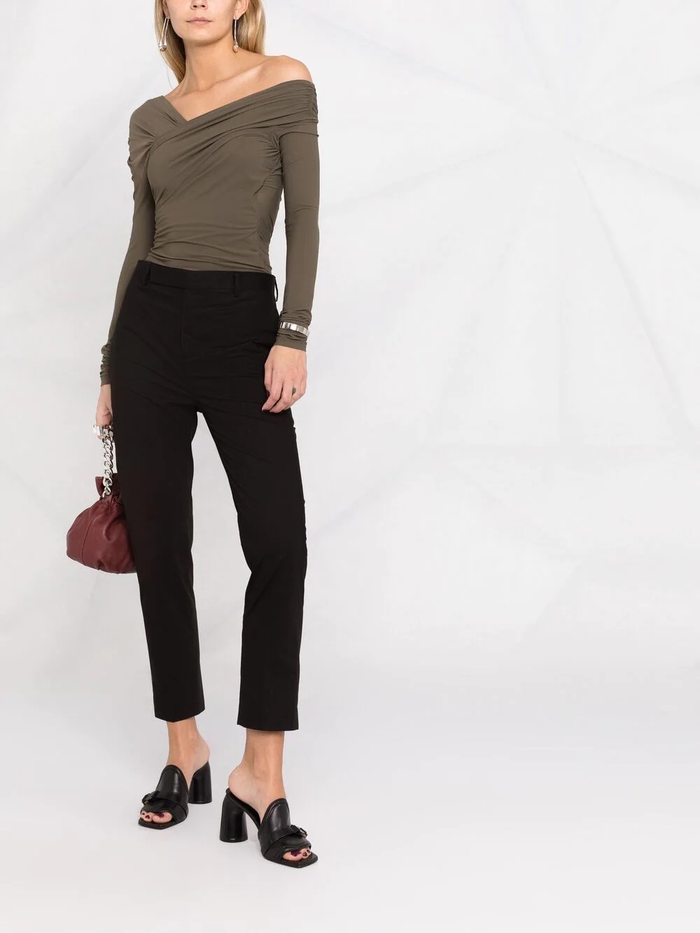 cropped slim-fit trousers - 2