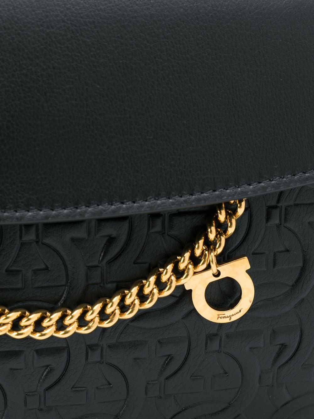 Gancio embossed shoulder bag - 4