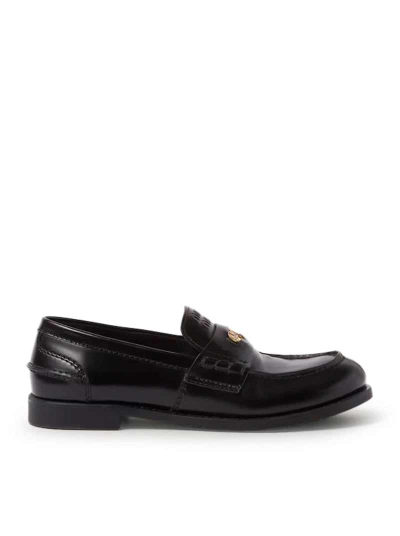 Black Leather Loafers Nero Calfleather Mocassini - 1