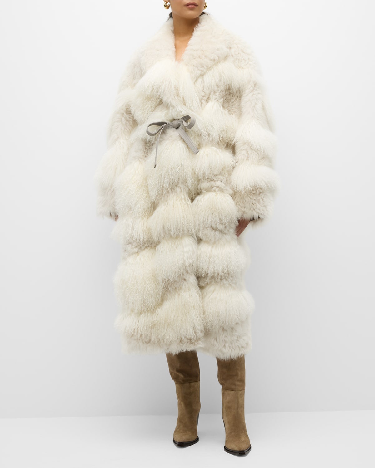 Emrys Oversized Lamb Shearling Cocoon Coat - 3