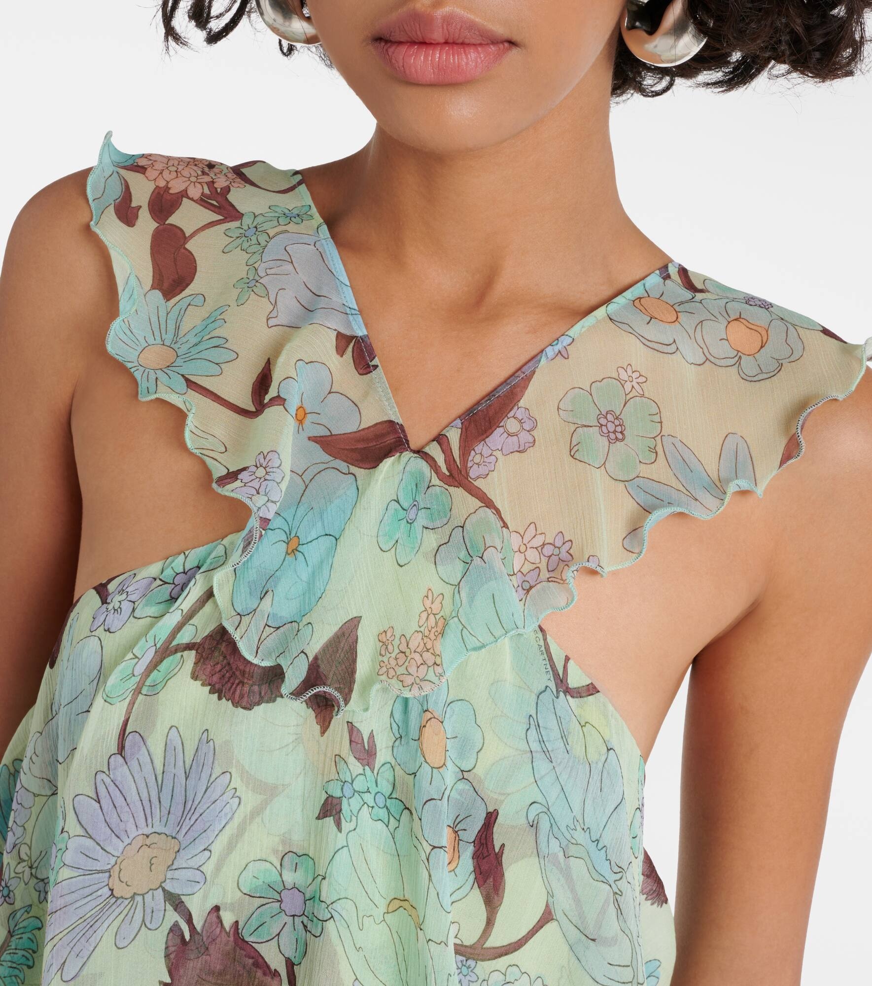 Tiered printed silk minidress - 4