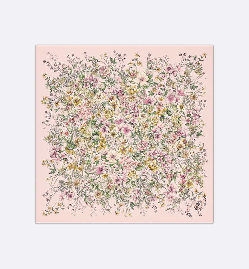 D-Floral 90 Square Scarf 1