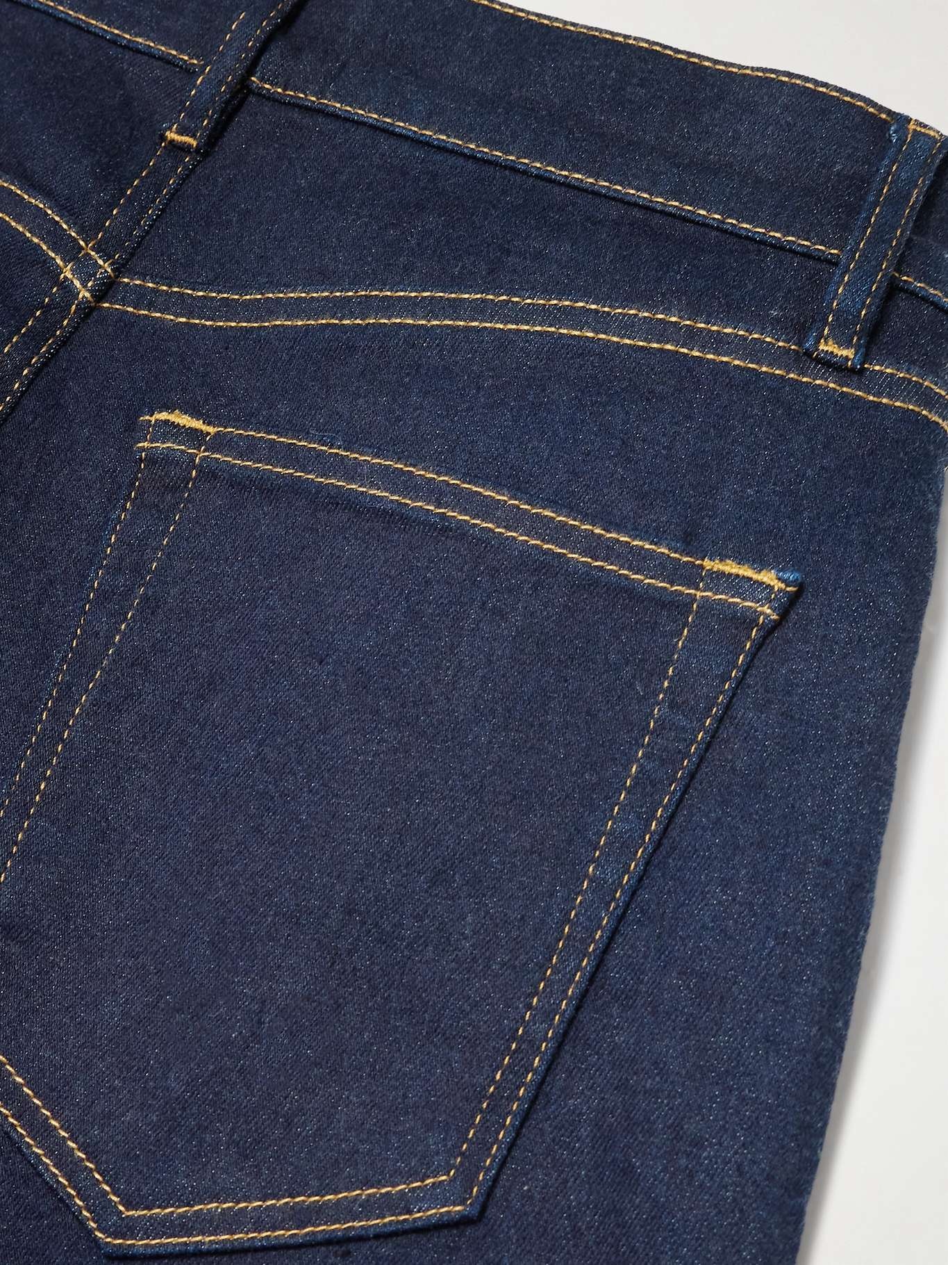 Le Slim Palazzo topstitched high-rise wide-leg jeans - 6