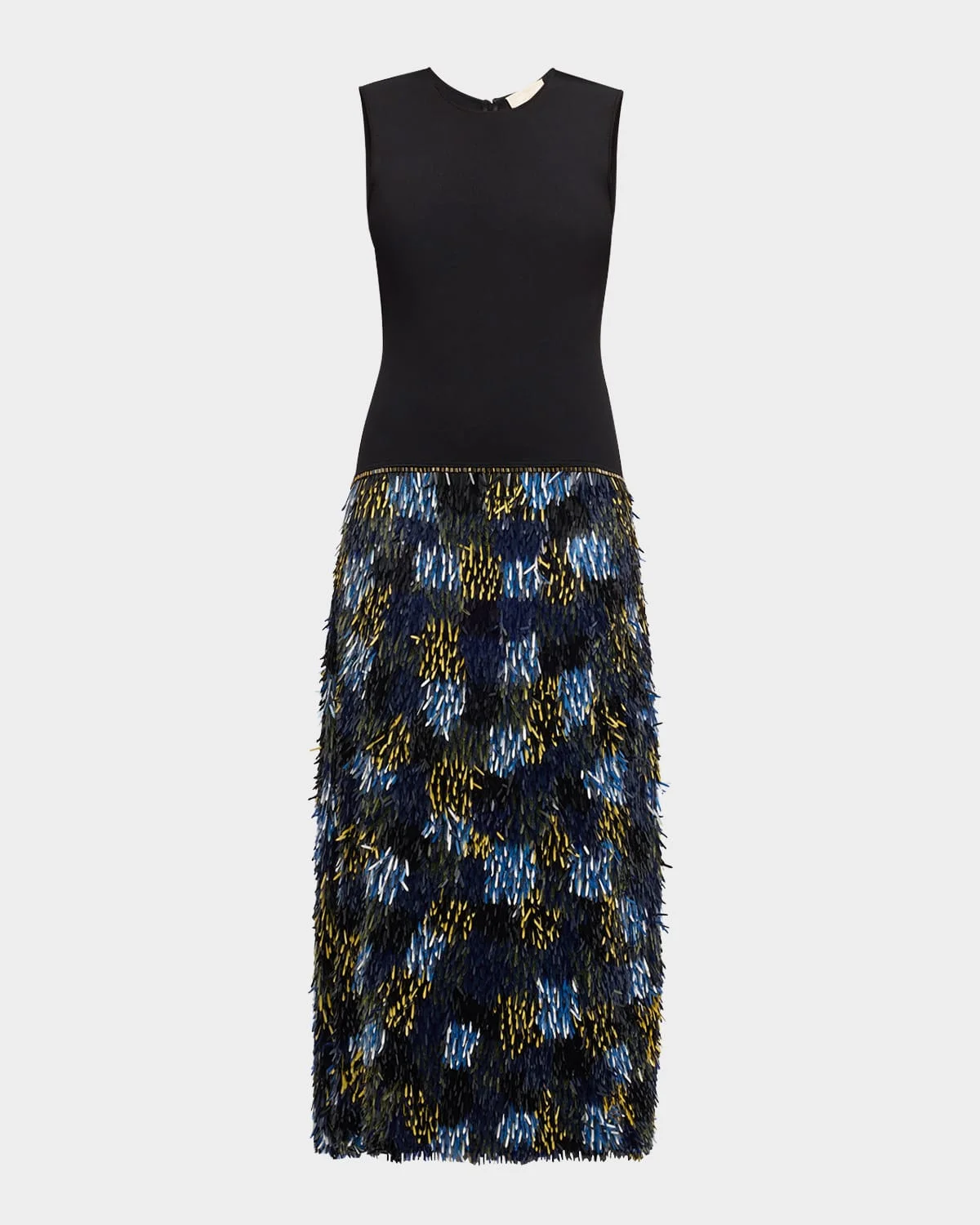 Simone Sleeveless Fringe Midi Dress - 1