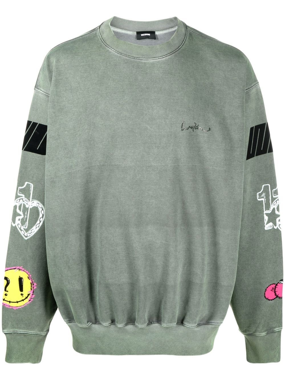 chest logo-print detail sweatshirt - 1