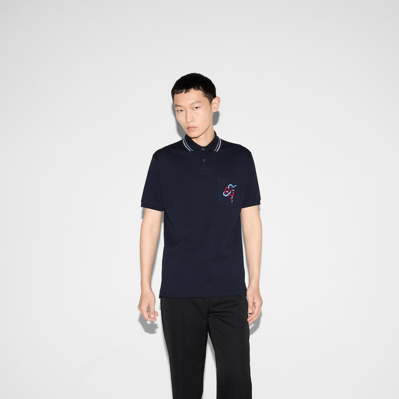 Embroidered stretch cotton polo shirt 3