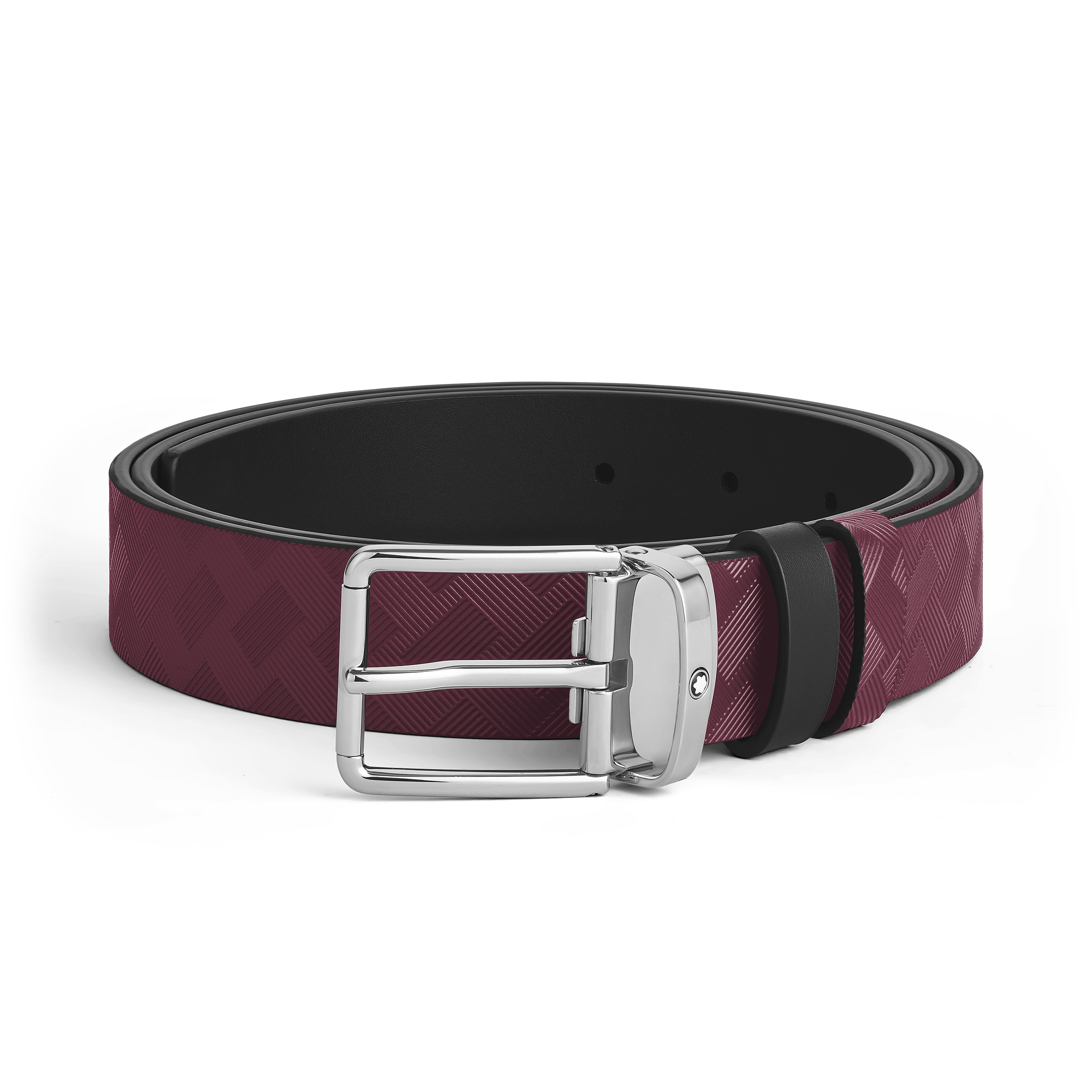 HORSESHOE BUCKLE CASSIS/BLACK 30MM REVERSIBLE LEATHER STRAP - 2