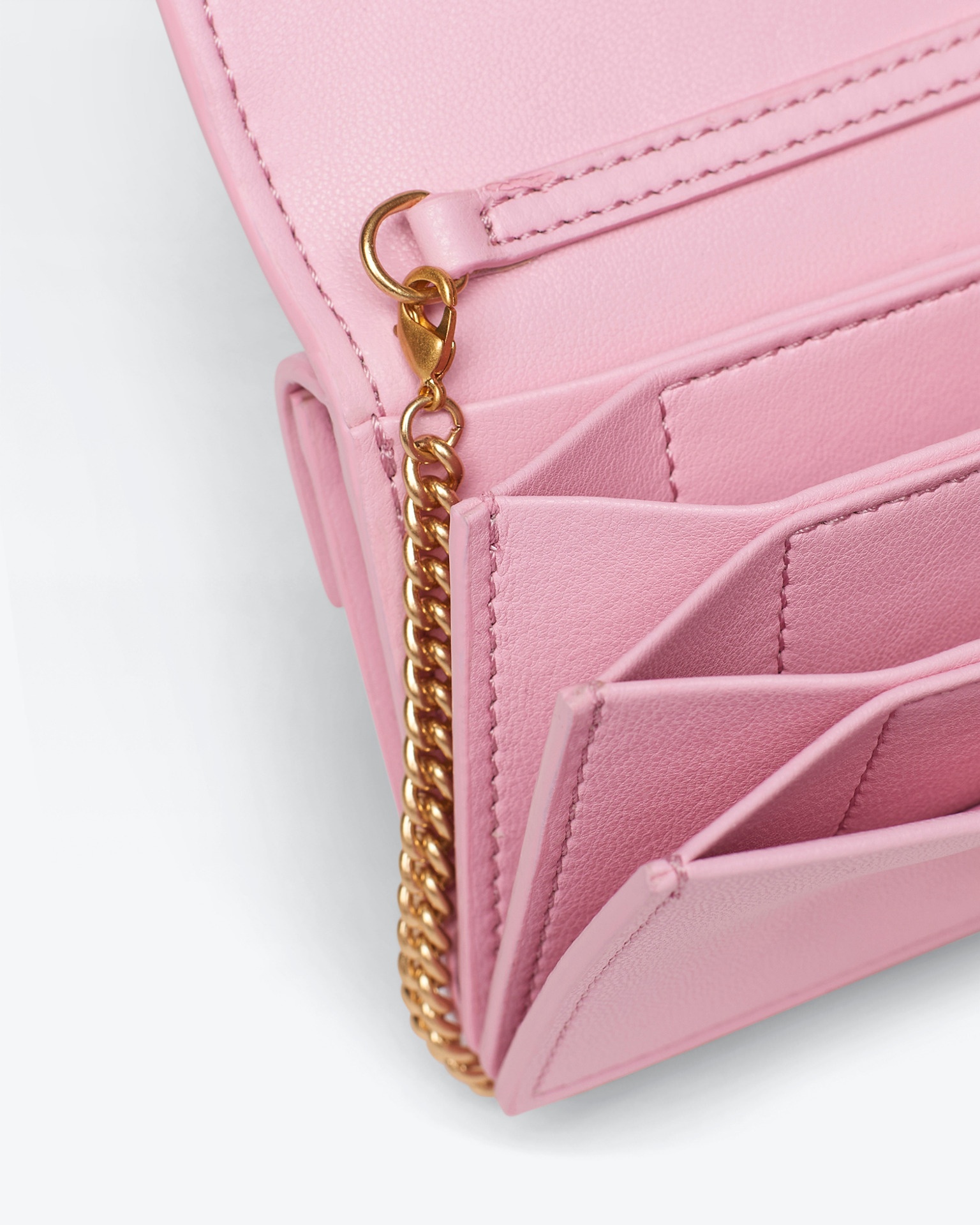 THE CONCERTINA MINI - Alt-nappa chain-trimmed cardholder - Pink - 3