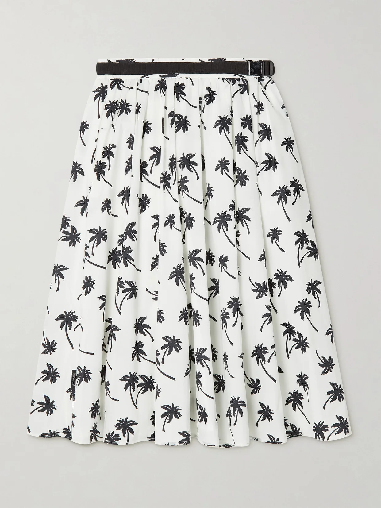 Belted Pleated Printed Shell Skirt - 1