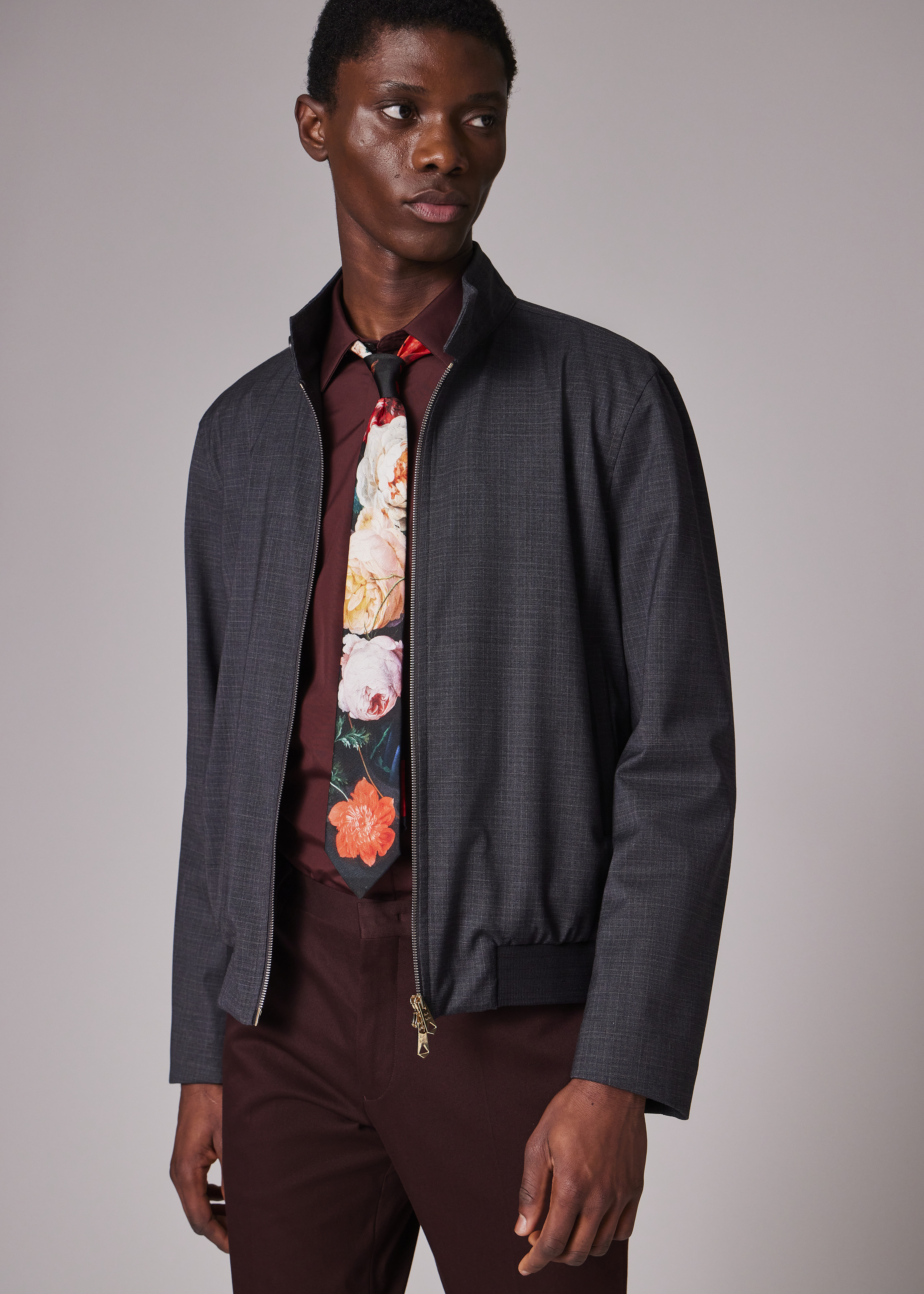 Grey 'Storm System' Super-Fine Merino Bomber Jacket - 7
