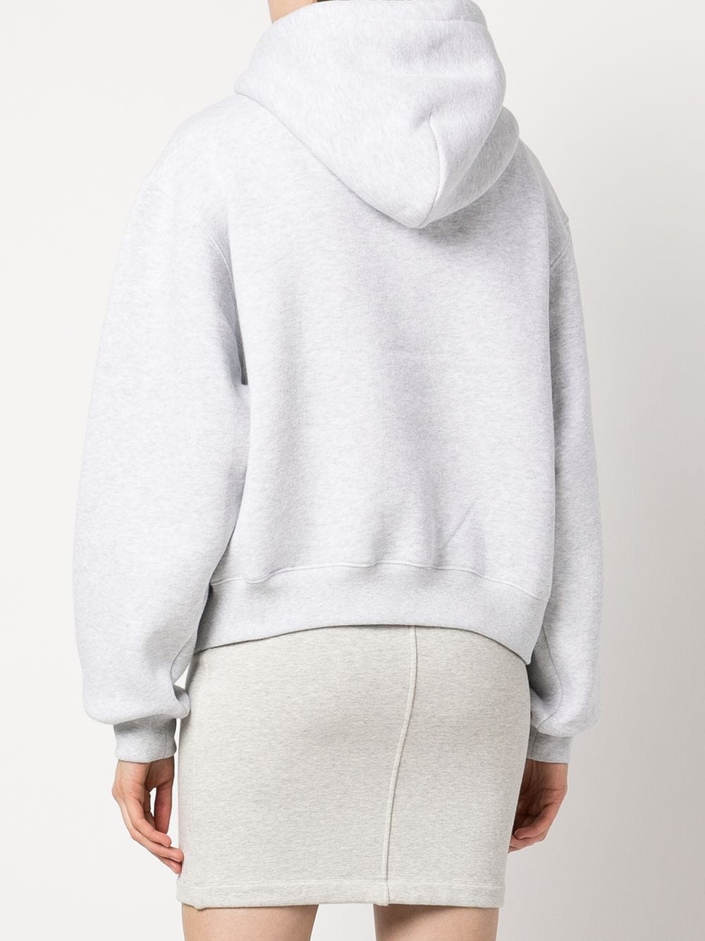 rubberised logo cotton hoodie - 4