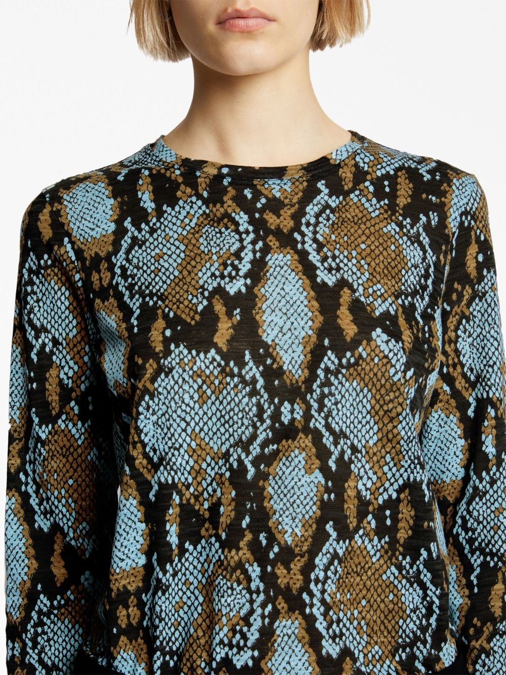 snakeskin-print long-sleeve T-shirt - 6