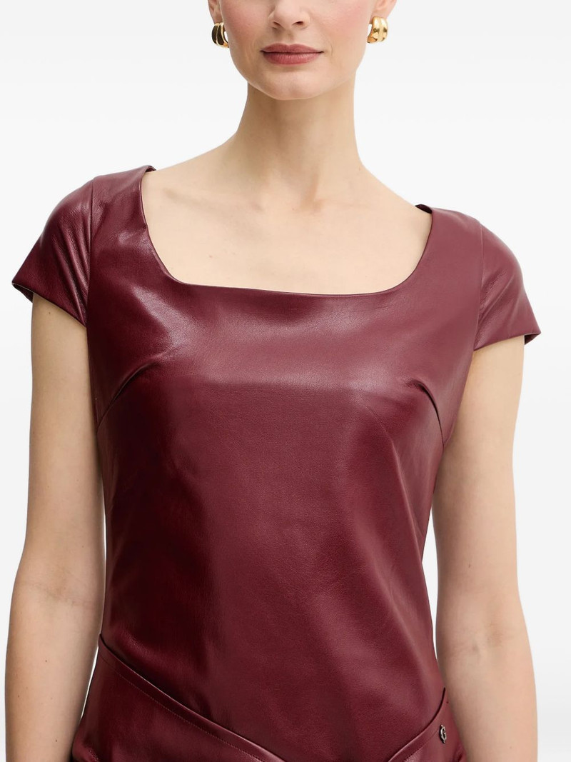 bow squared-neck mini dress 4