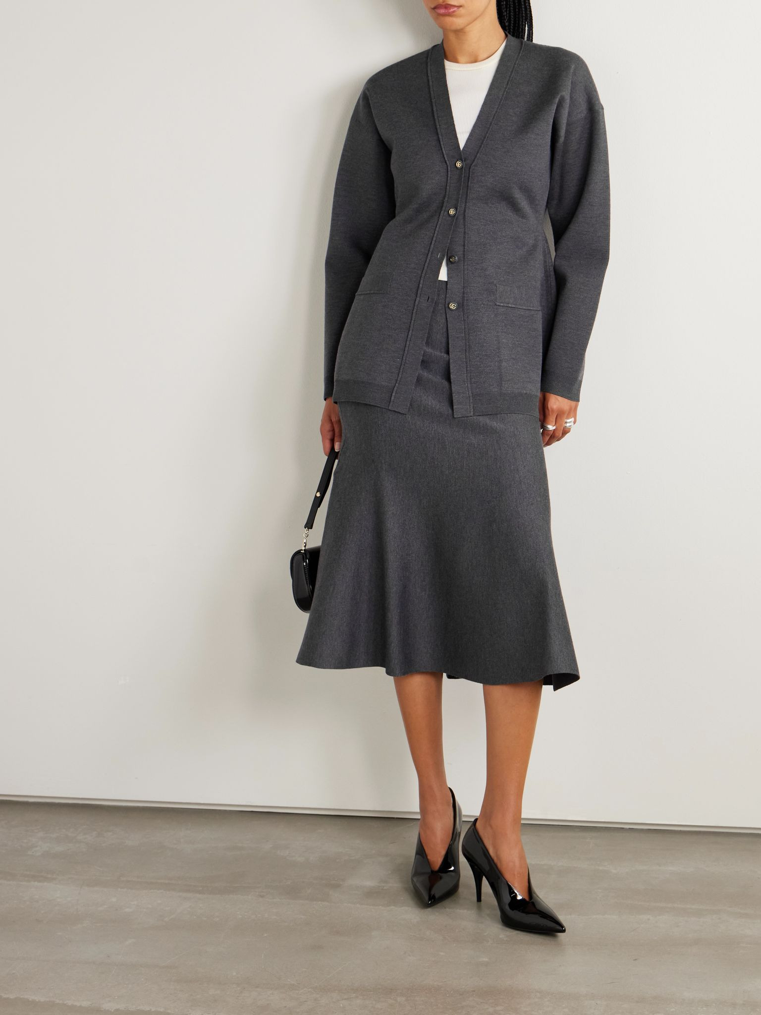 Wool-blend cardigan Dark gray - 2