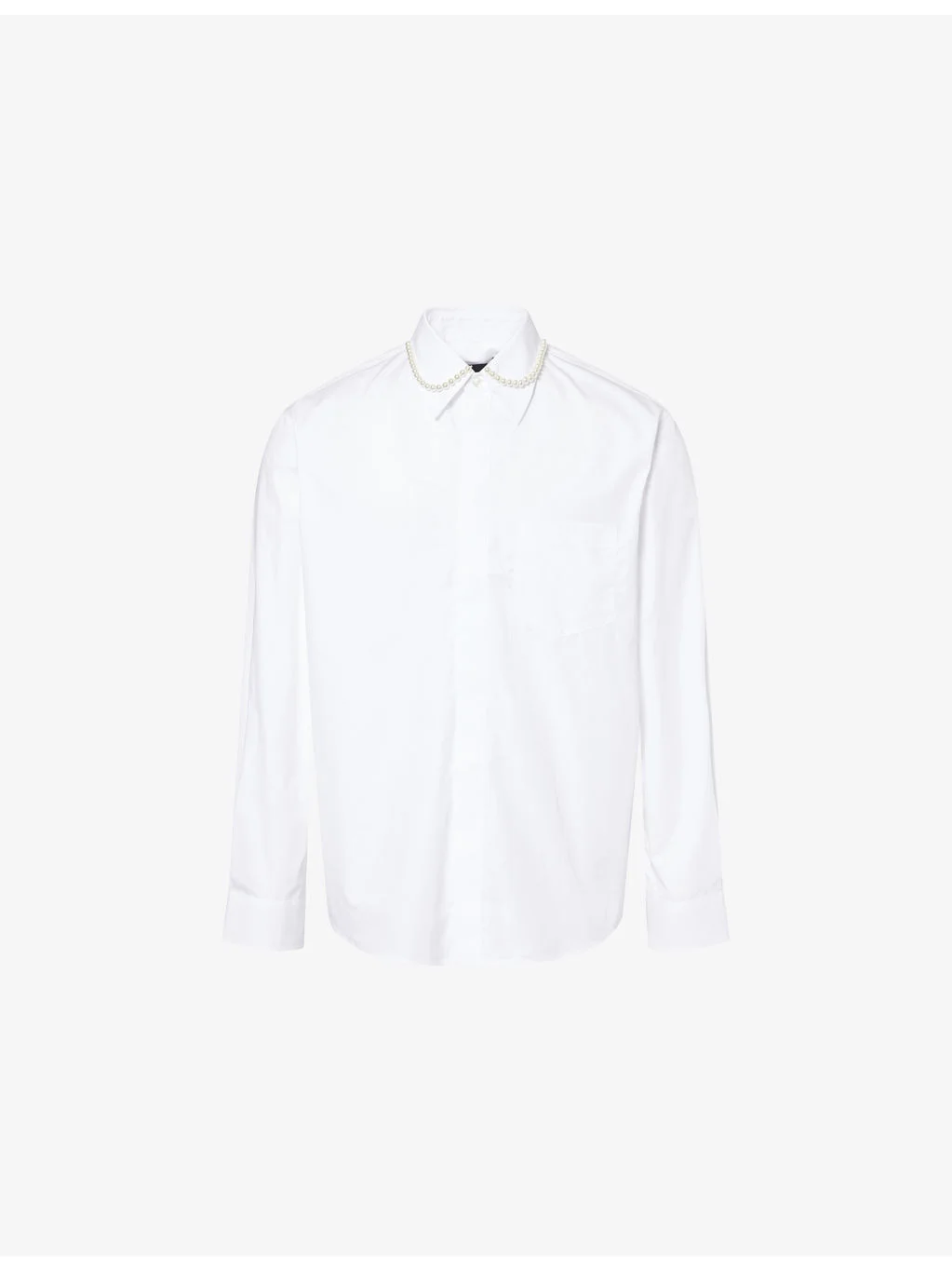 Pearl-Embellished Cotton Shirt - 1
