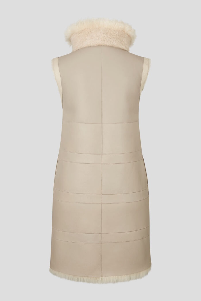 Lima Reversible lambskin waistcoat in Beige - 10