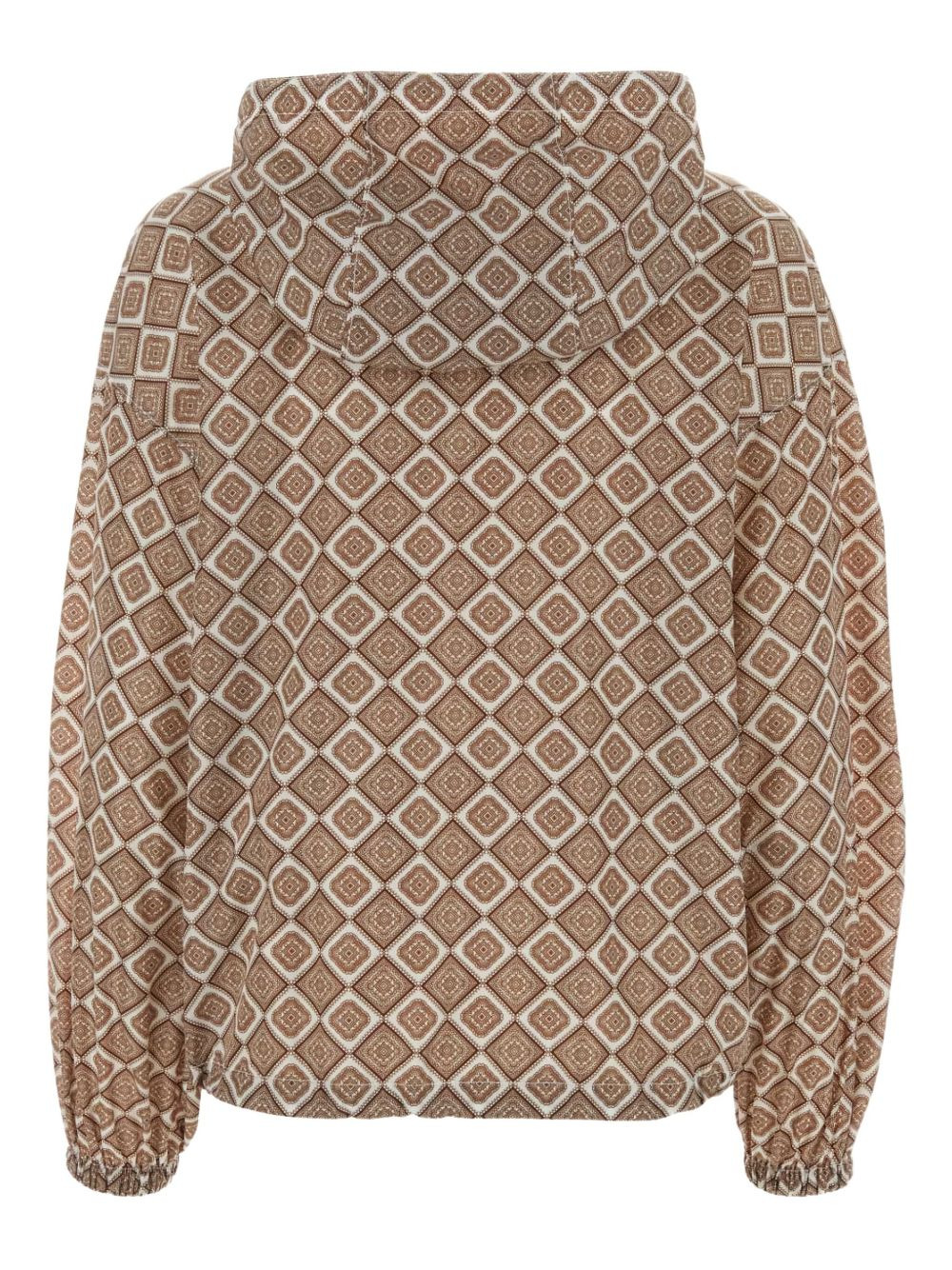 geometric-print hooded jacket - 2
