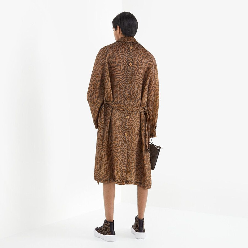 Brown organza trench coat 4