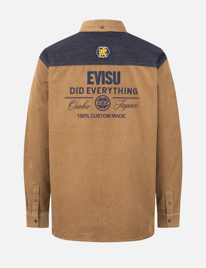 EVISU LOGO EMBROIDERY CORDUROY SHIRT outlook