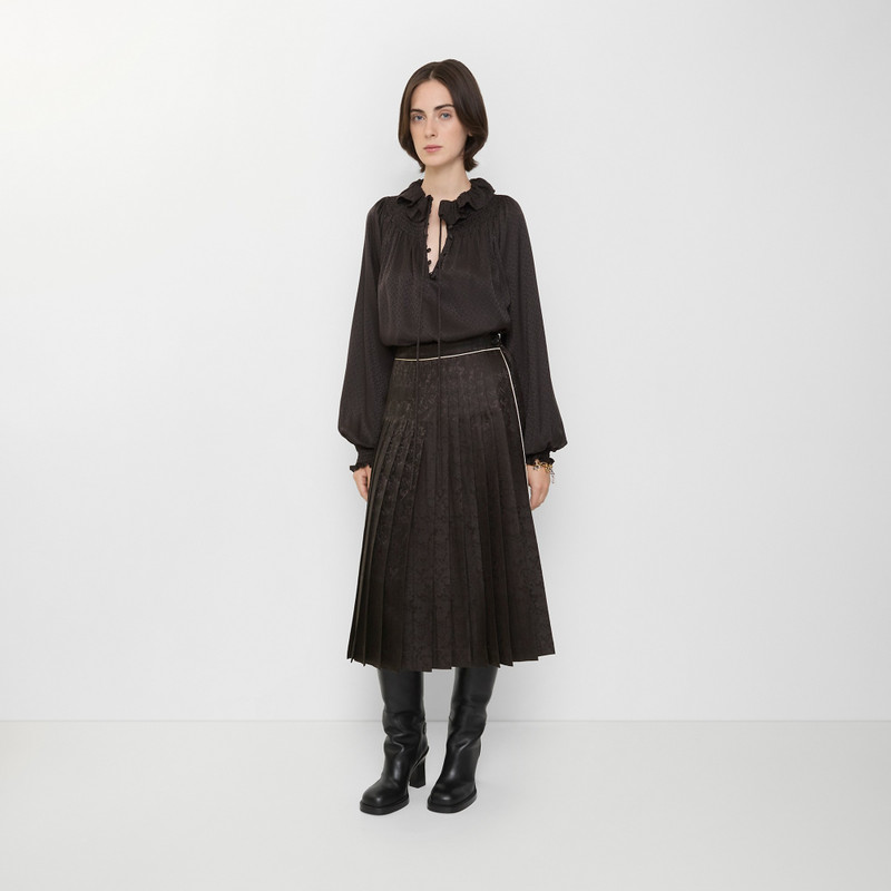 Burberry Sunflower Pleated Silk Skirt outlook