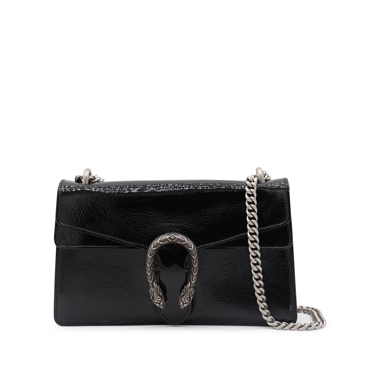 BLACK LEATHER DIONYSUS SHOULDER BAG - 1