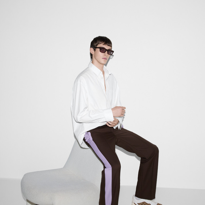 Cotton poplin shirt with Gucci detail 7