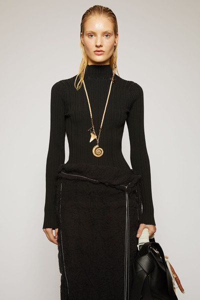 Acne Studios Mock-neck ribbed sweater black outlook