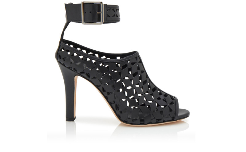 Black Calf Leather Cut Out Pumps - 1
