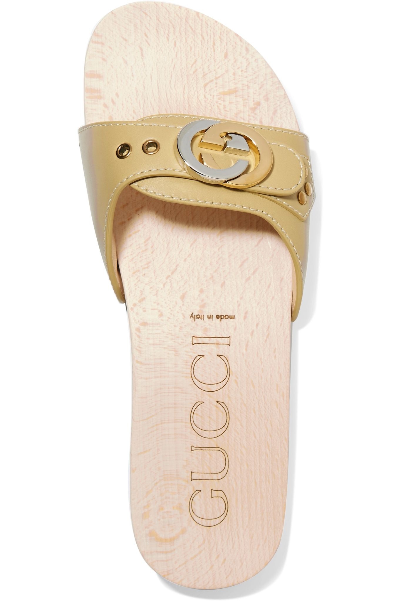 Shiner embellished leather slides - 6