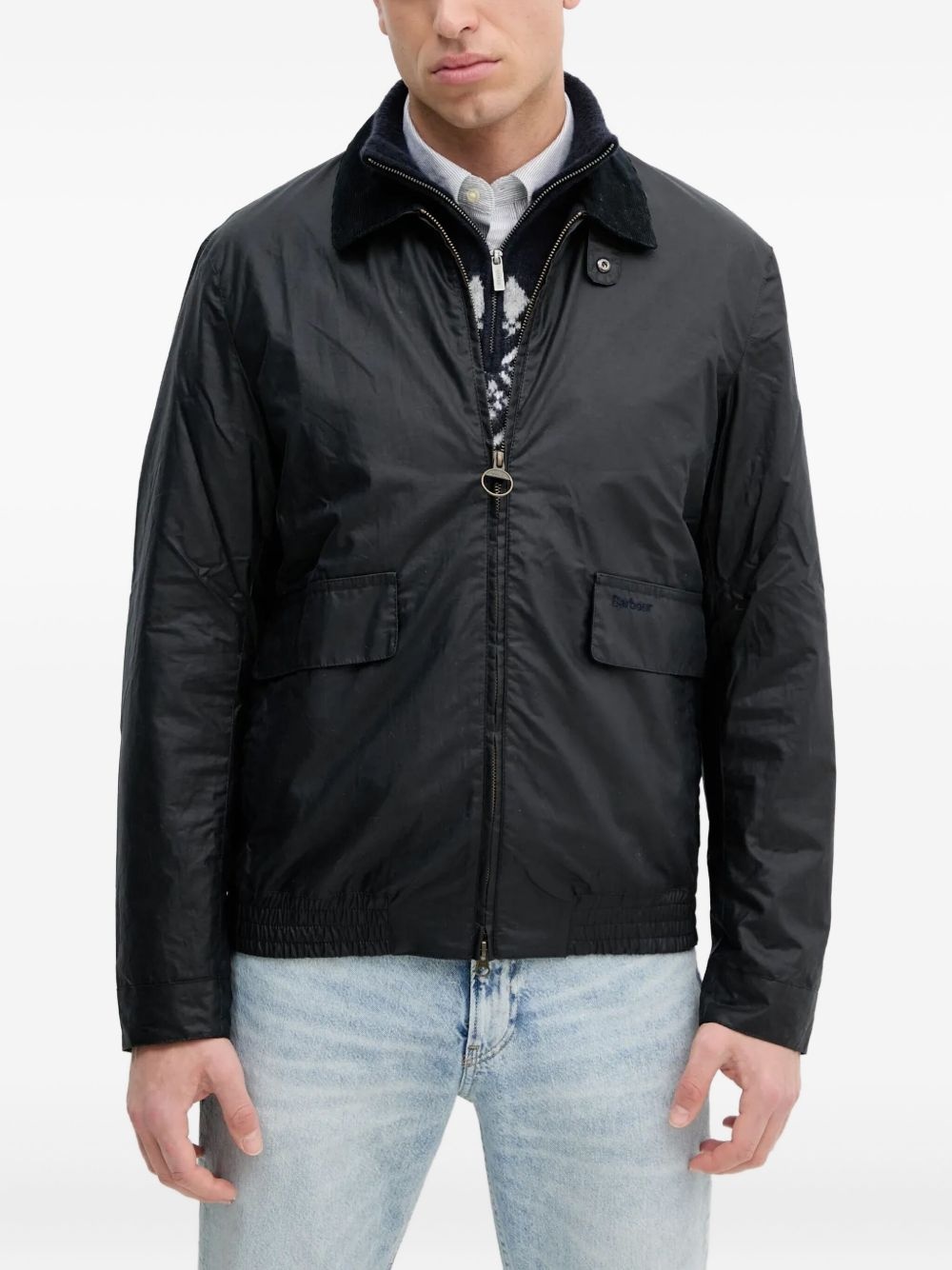 Newbury zip-fastening corduroy-collar jacket - 1