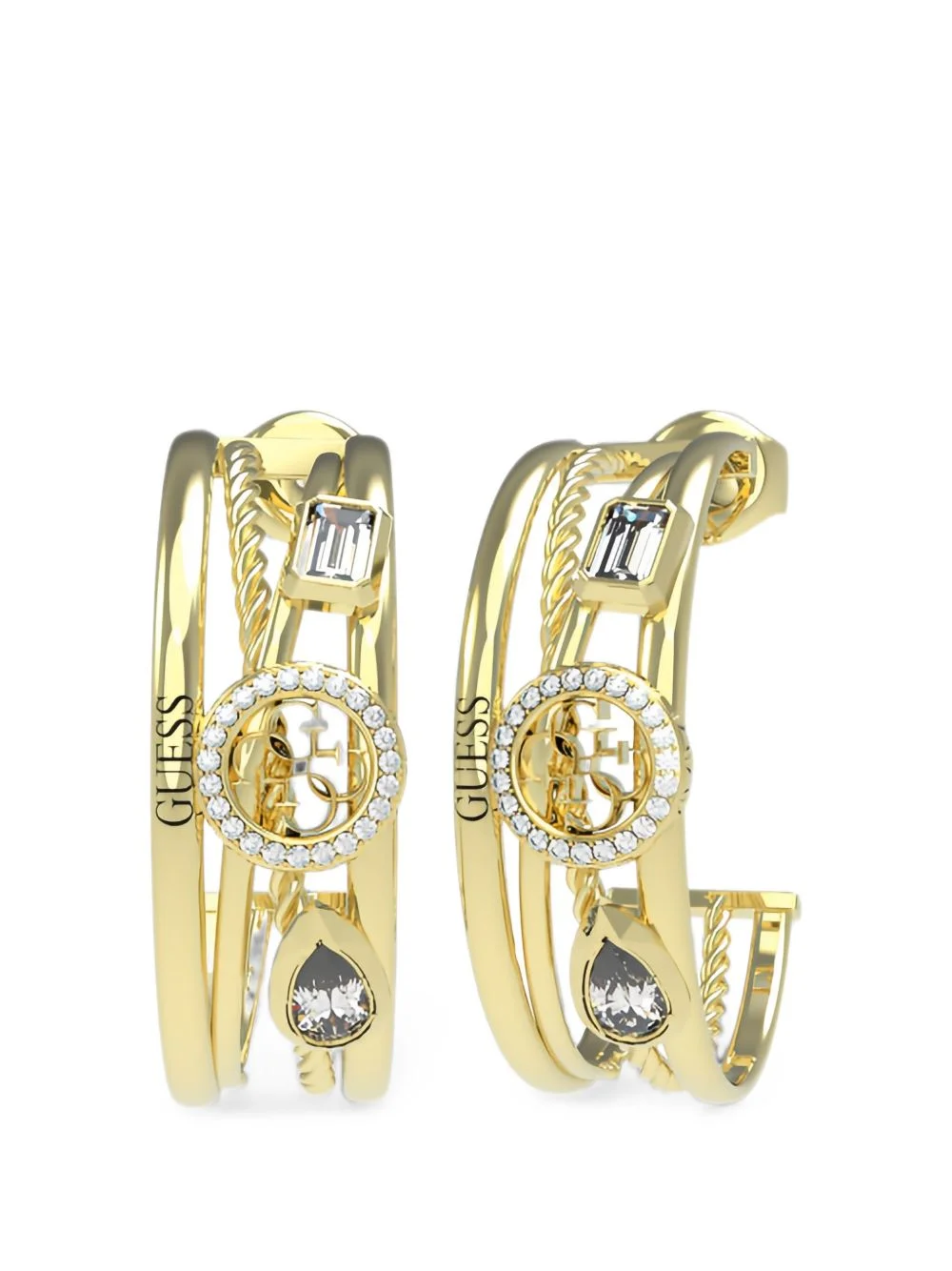 4G multi-stone hoop earrings - 1