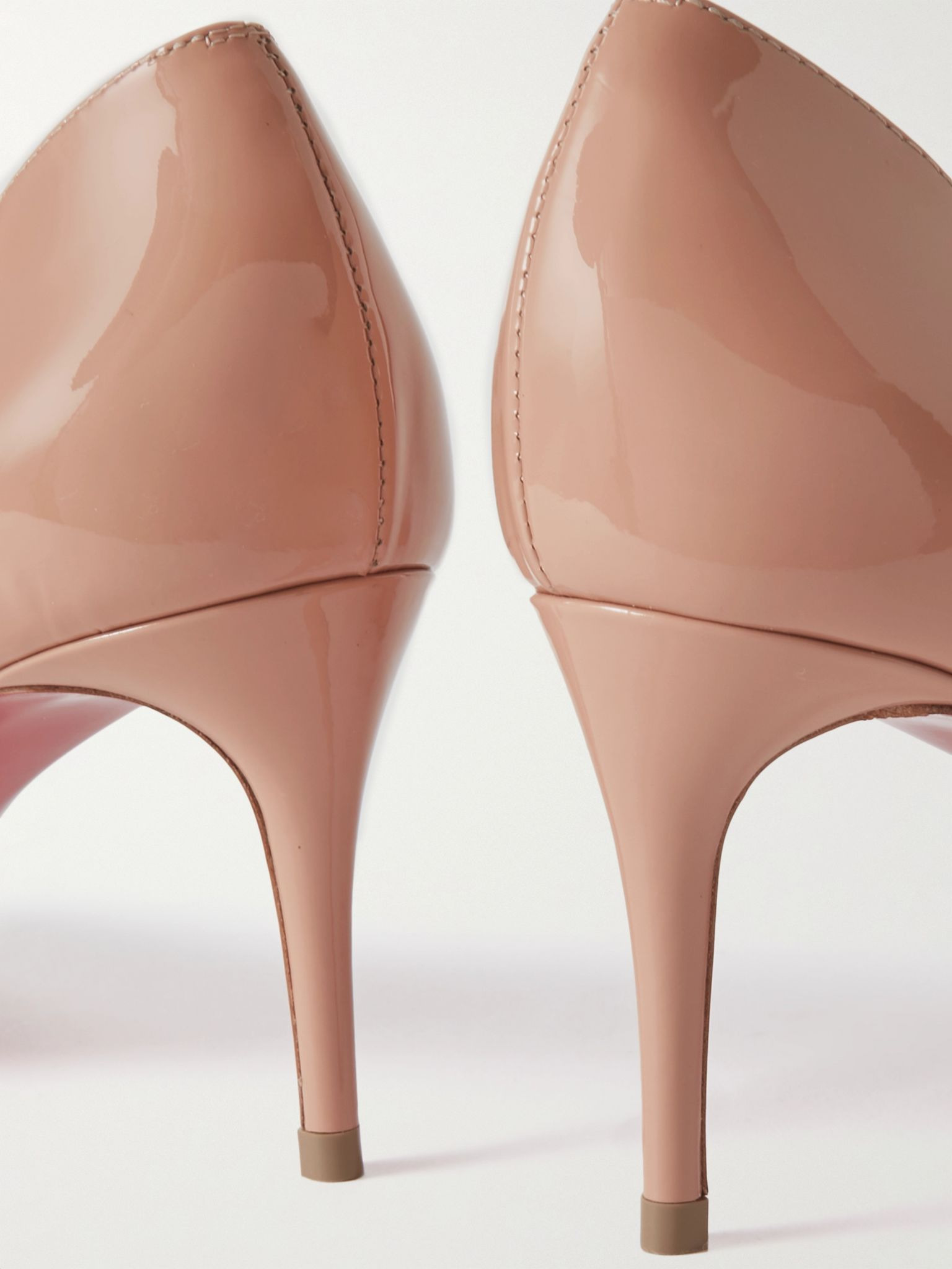Hot Chick 70 scalloped patent-leather pumps Neutral - 4