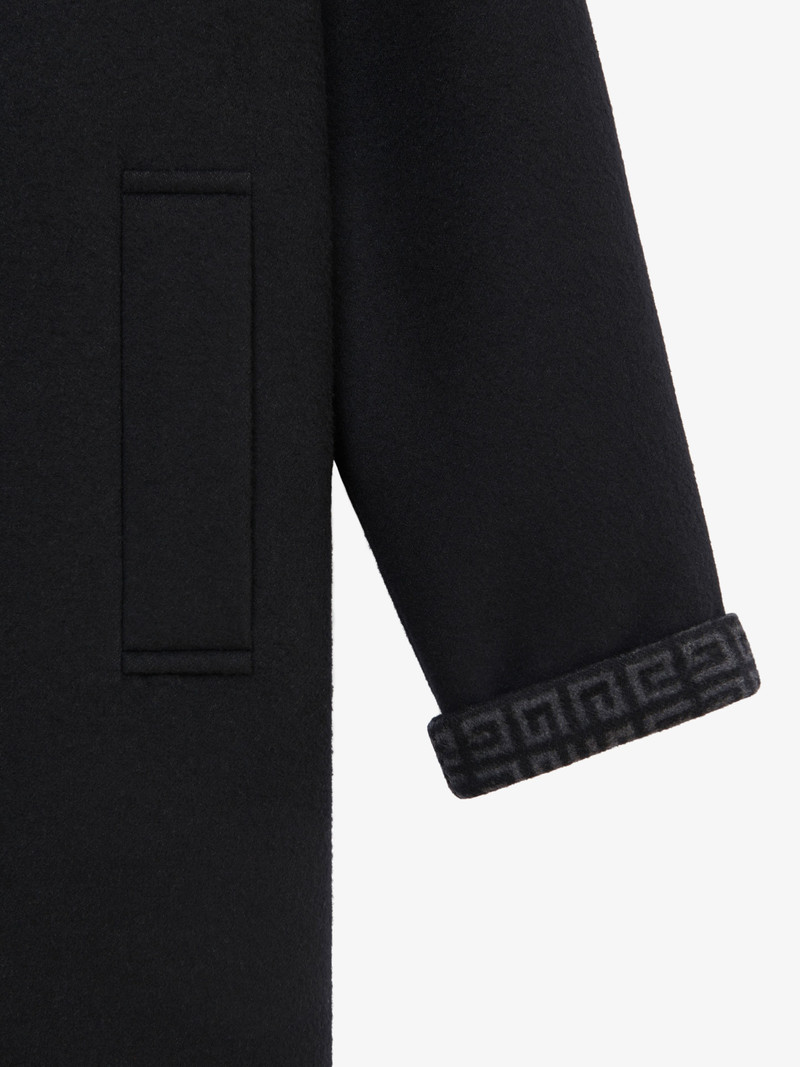 COAT WITH HOOD IN WOOL, CASHMERE AND SILK 6