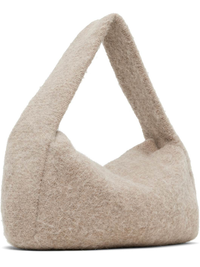 Taupe Knit Baguette Bag 3