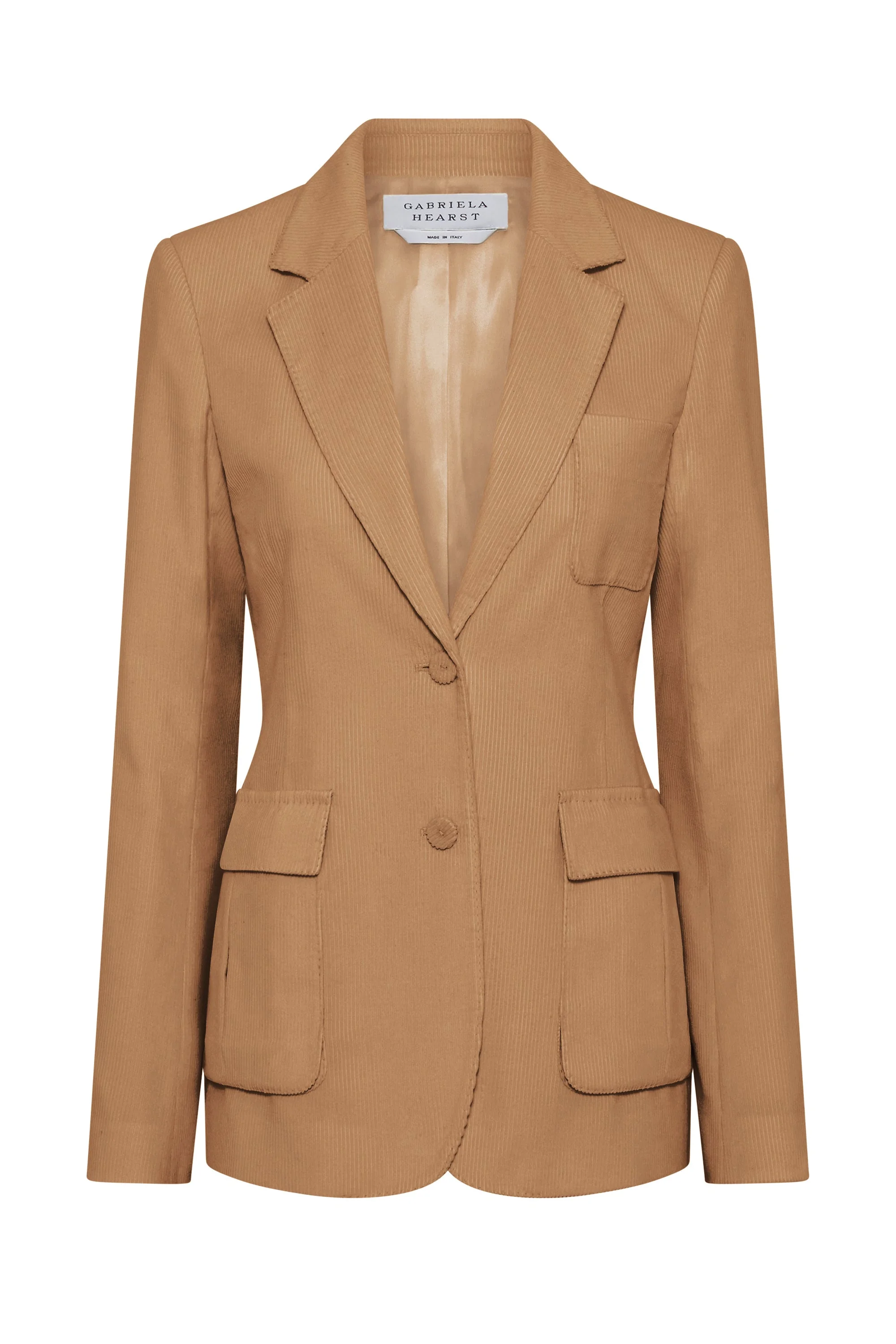 Louisa Blazer in Camel Sea island Cotton Corduroy - 1