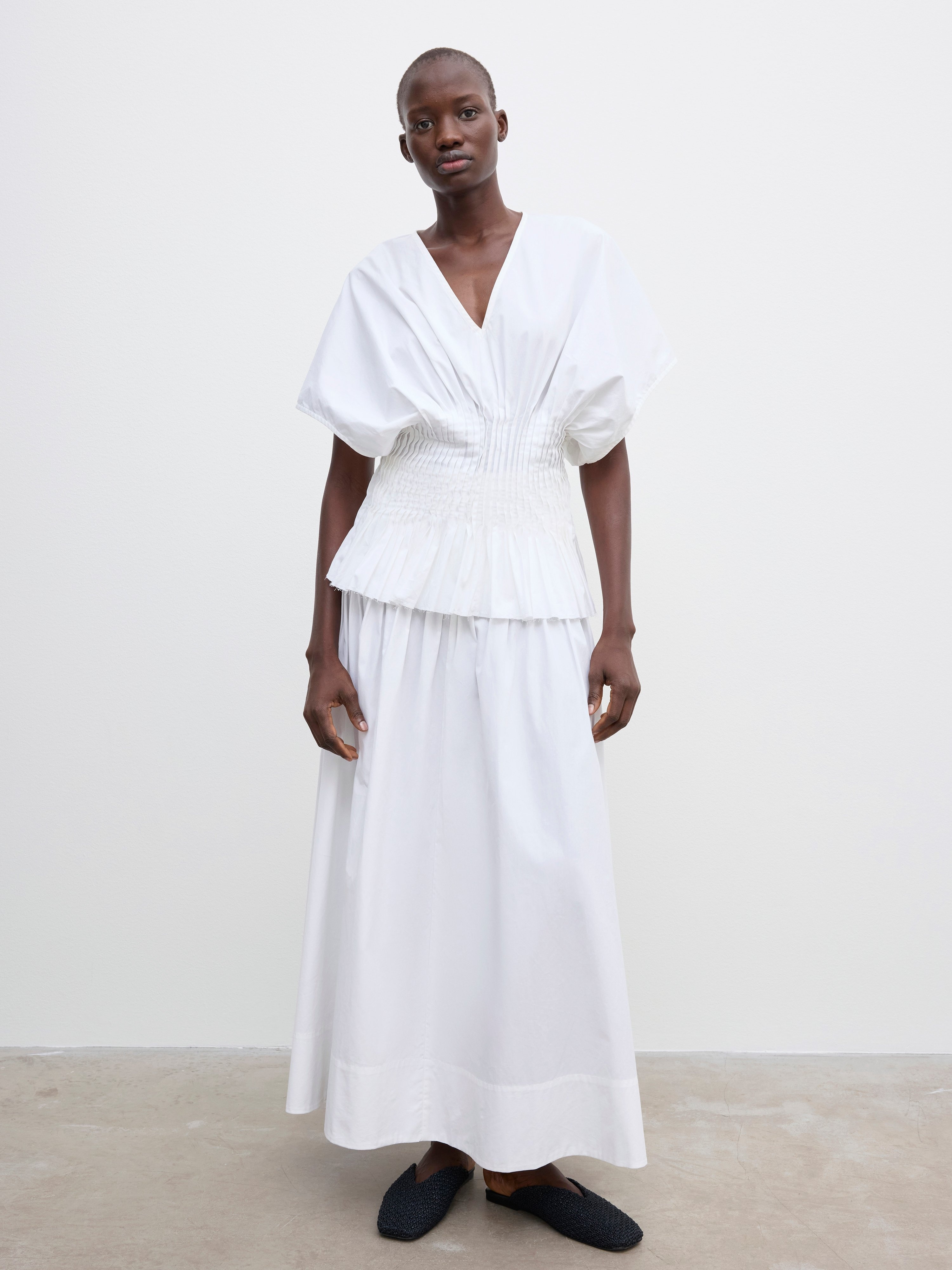 Poplin v-neck top - 3