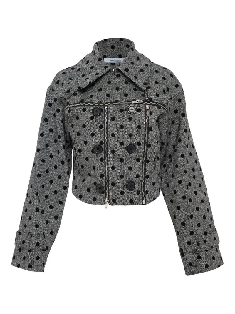 double-breasted polka dot jacket 1