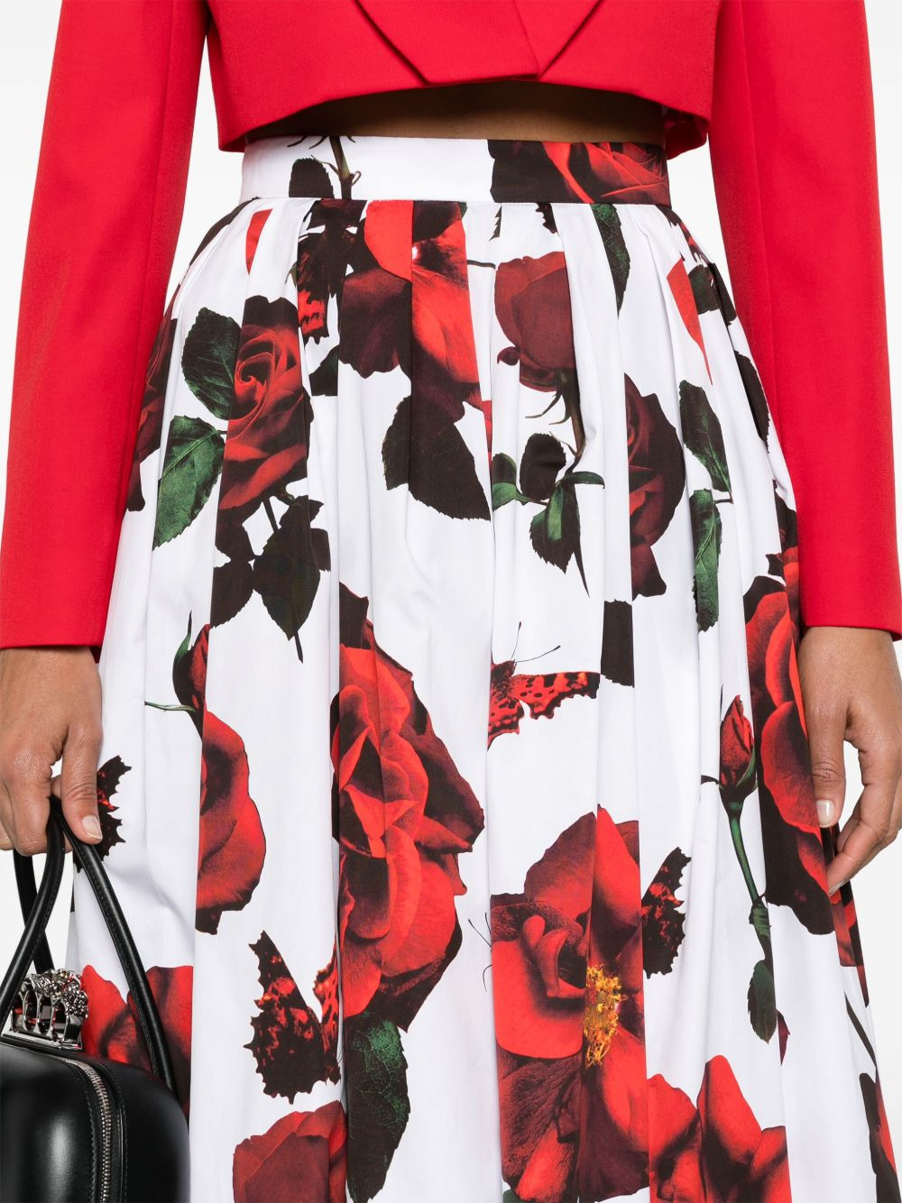 Tudor Rose-print cotton skirt - 5
