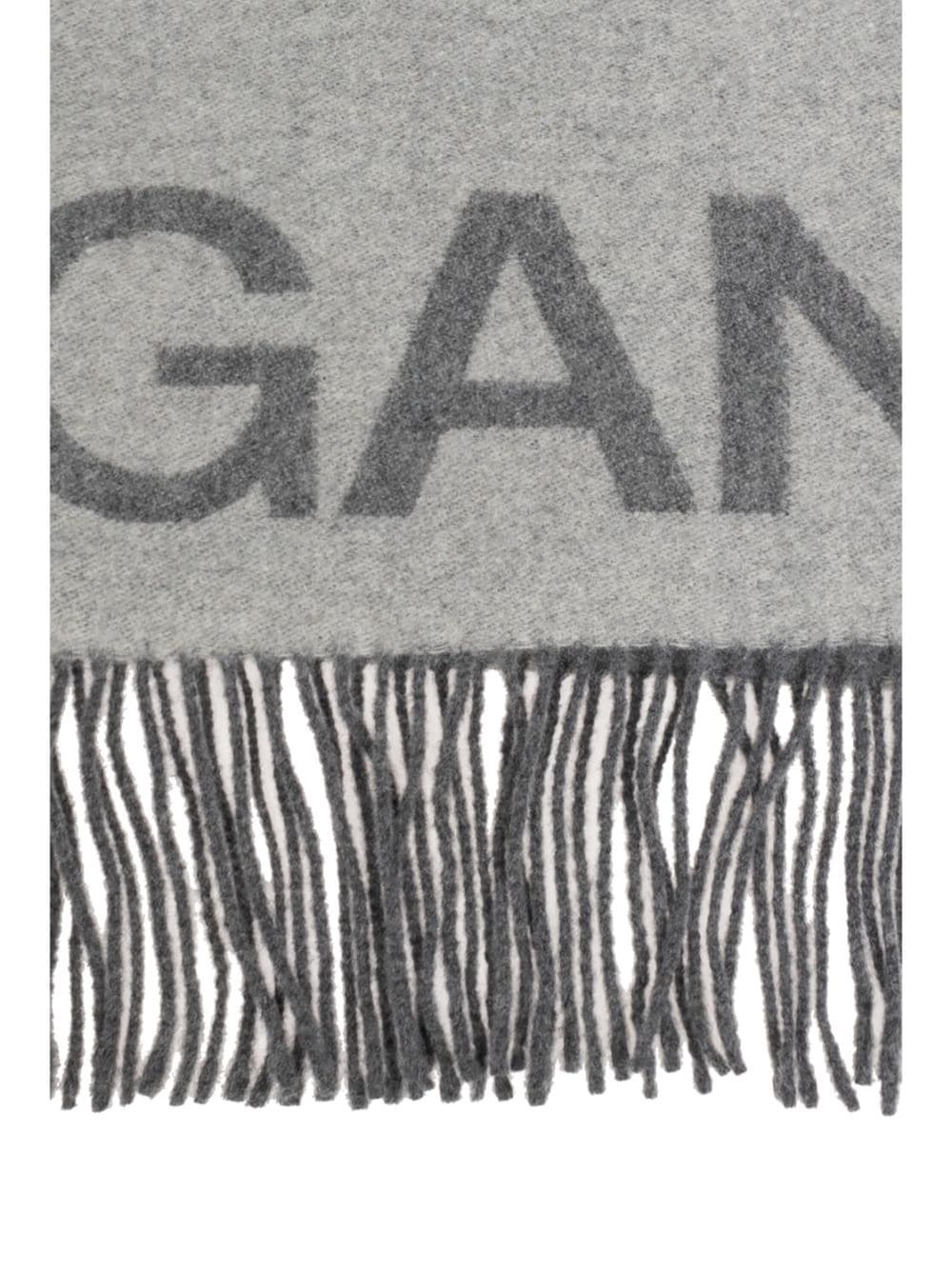 logo fringe-detailing scarf - 4