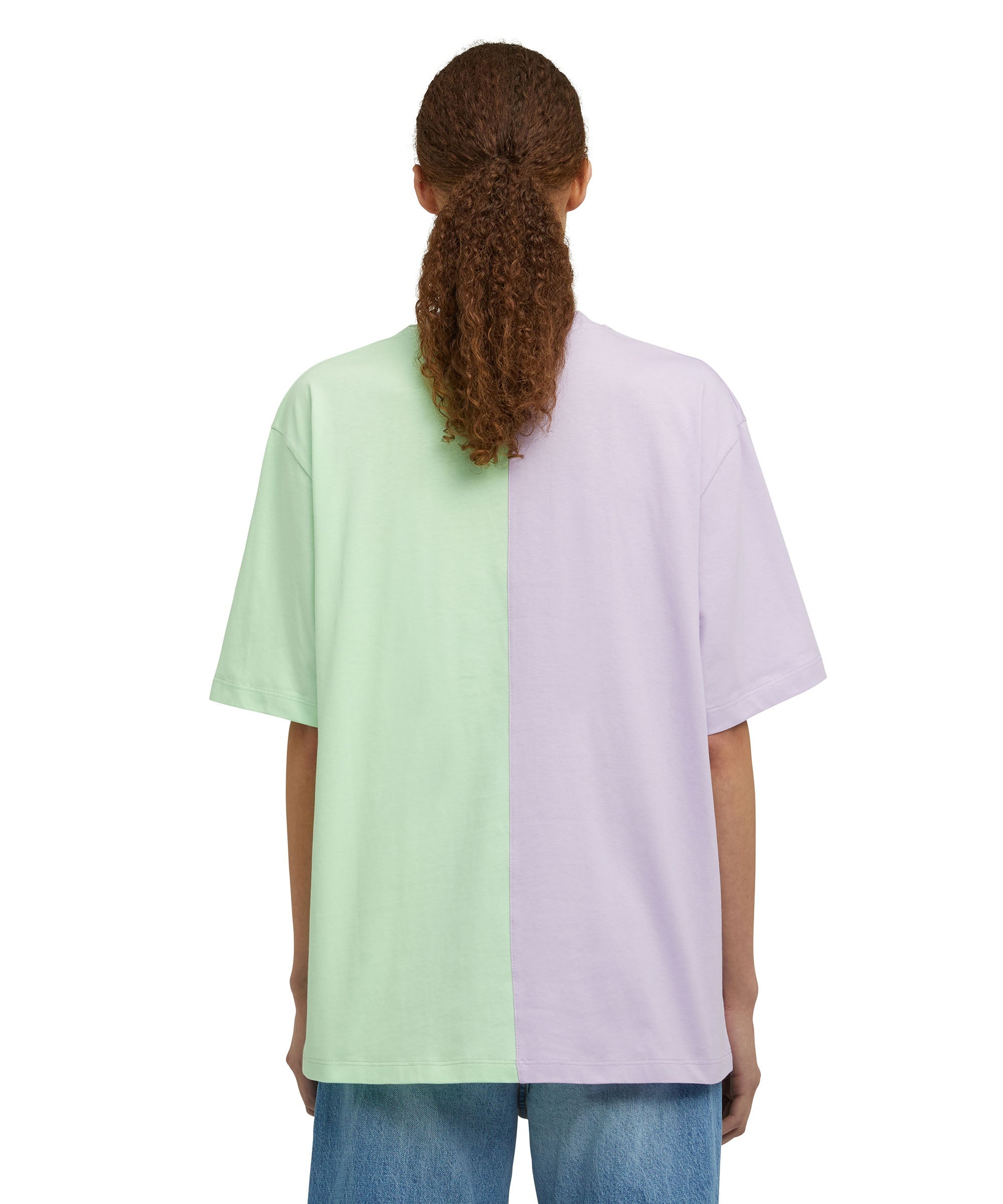 Organic cotton two-tone crewneck t-shirt from the MSGM Fantastic Green Capsule - 8