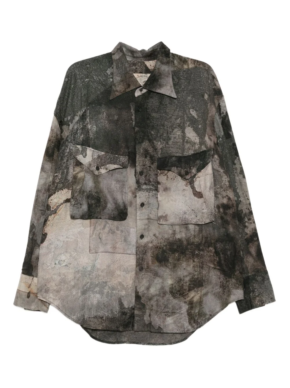 digital print silk shirt - 1