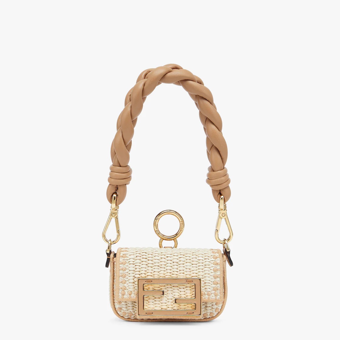Beige raffia charm - 1