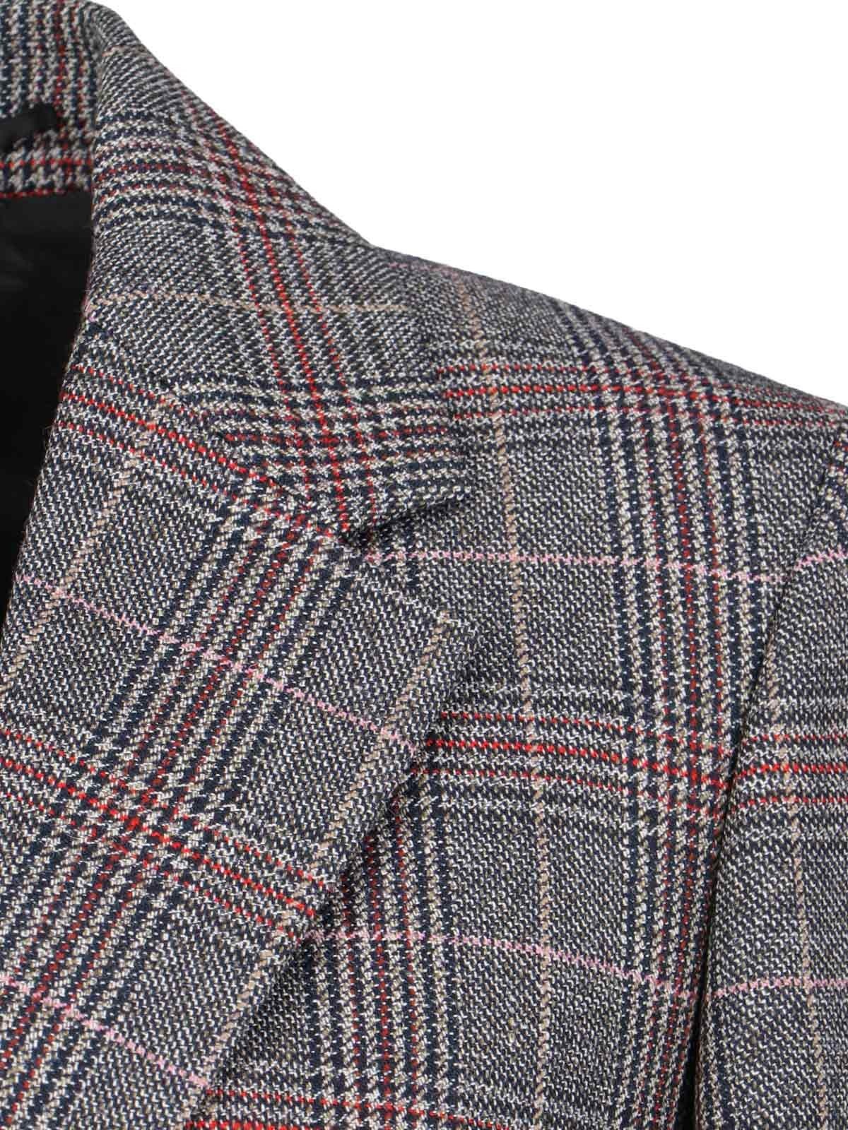 SINGLE-BREASTED CHECK BLAZER - 5